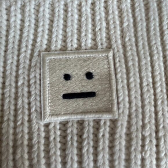 Acne Studios Large Face Patch Beanie Hat - Picture 2 of 6